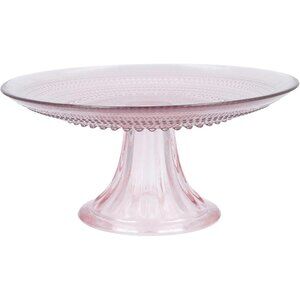 Jupiter Beaded Hobnail Glass 8.5 Inch Mini Cake Cupcake Stand Pink